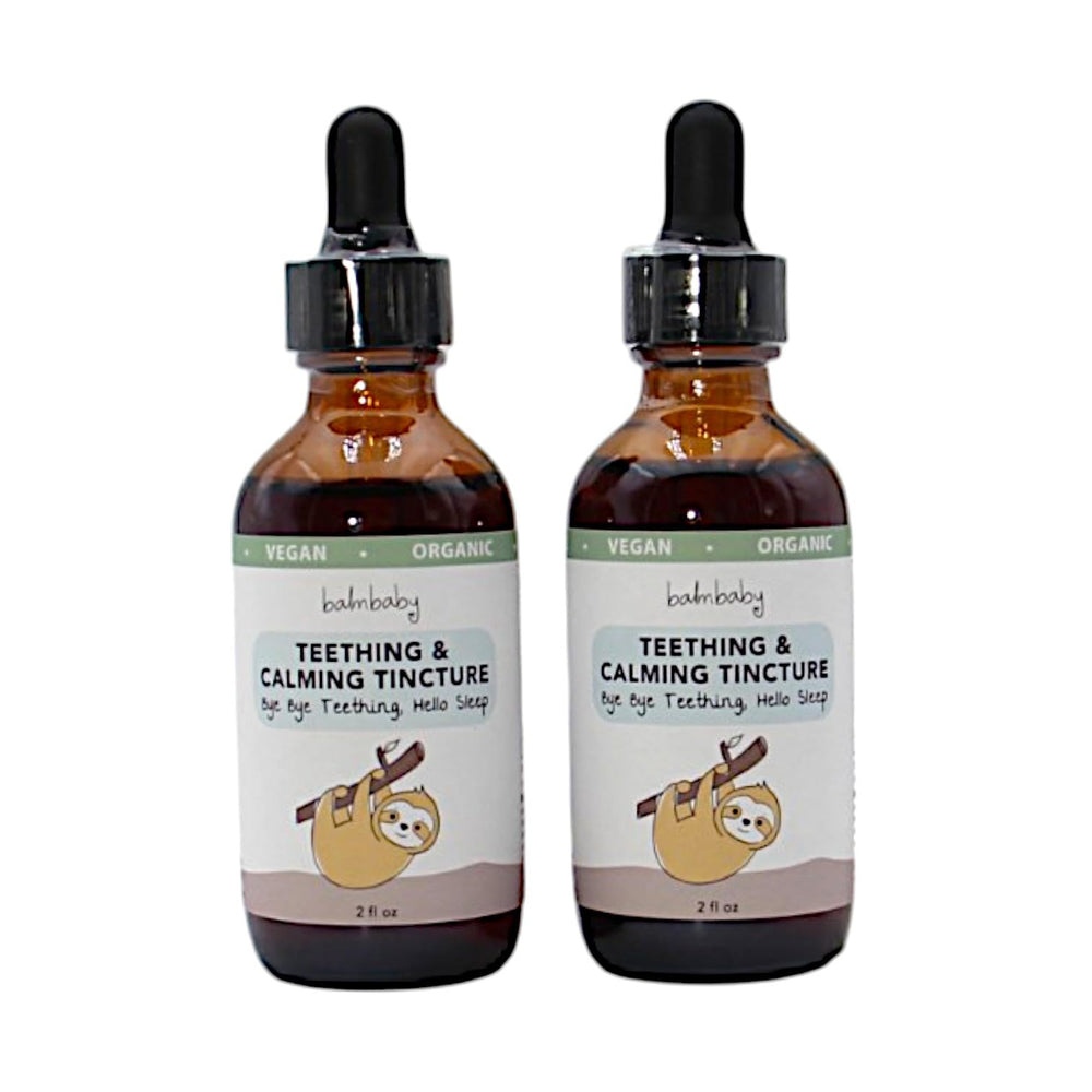 BALM! Baby teething tincture bottle with dropper for easy dosing.