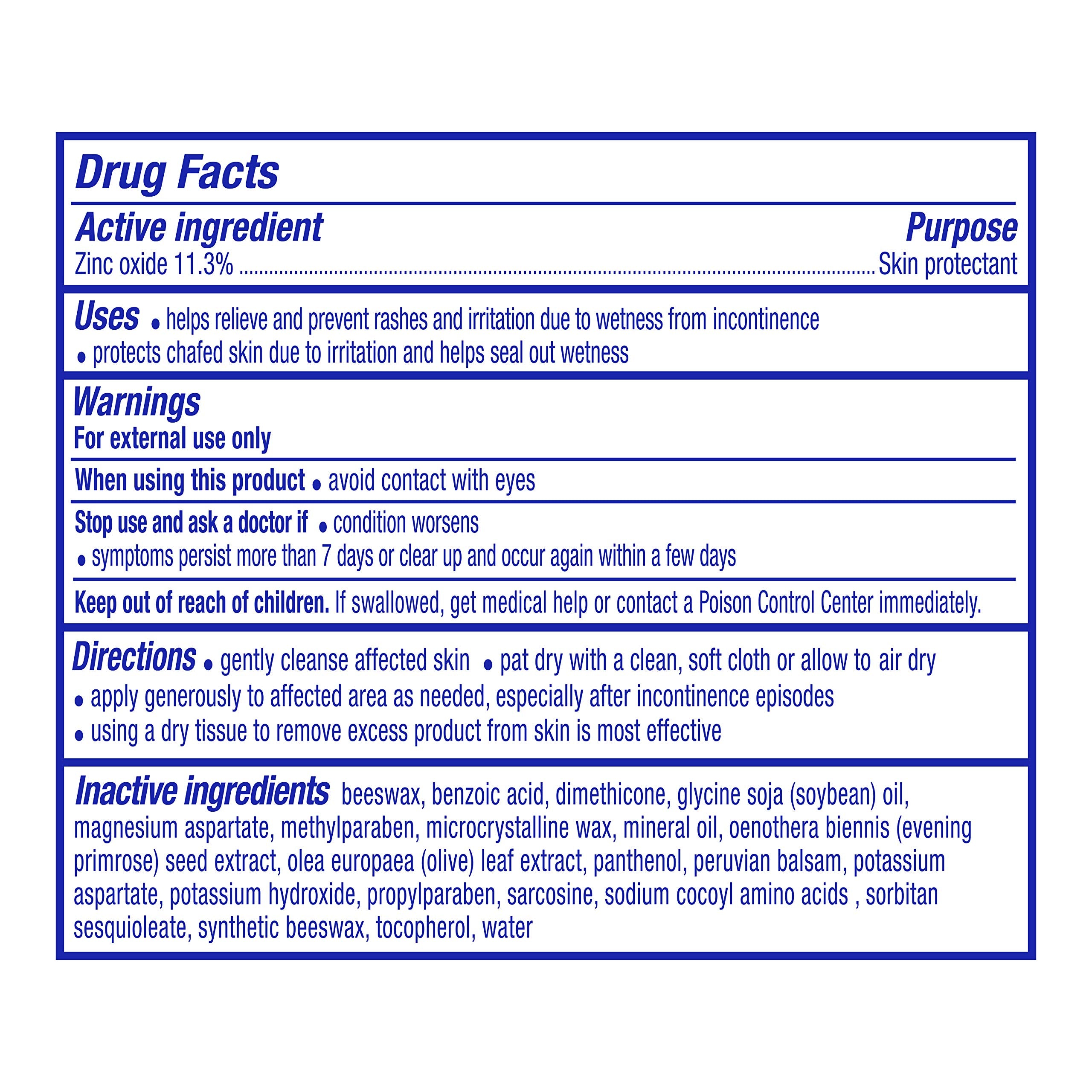 Balmex zinc oxide barrier cream highlights moisture protection for sensitive areas