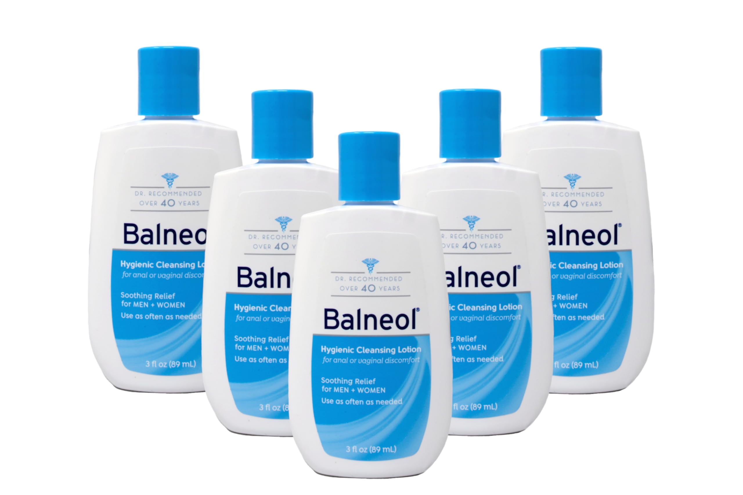 Balneol Hygienic Cleansing Lotion five-pack packaging for home and travel use