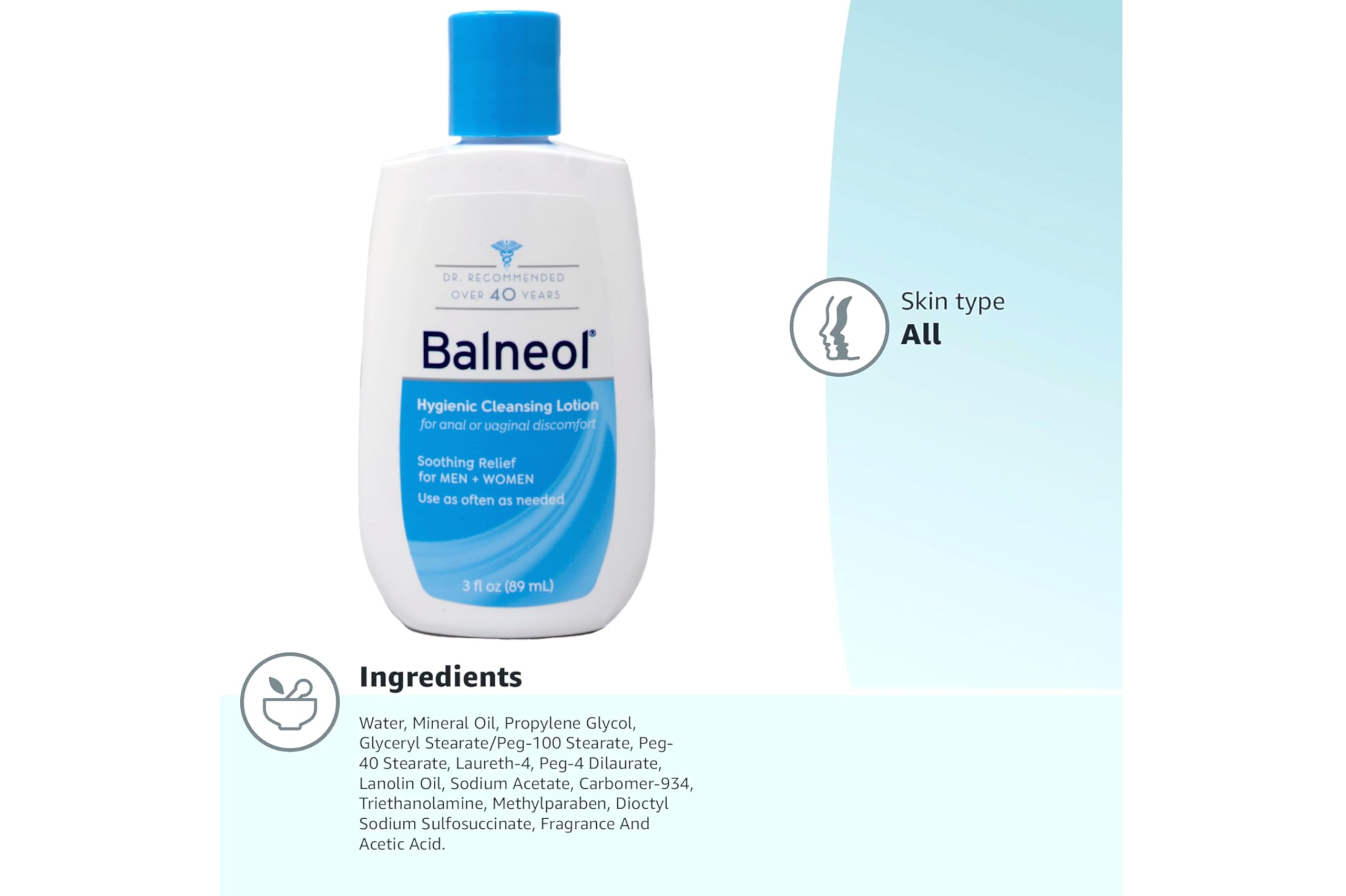 Creamy Balneol lotion texture for soft, comfortable cleansing