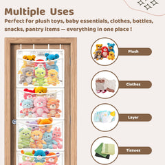 Baloudy large-capacity bag holds dozens of stuffed animals while saving floor space.