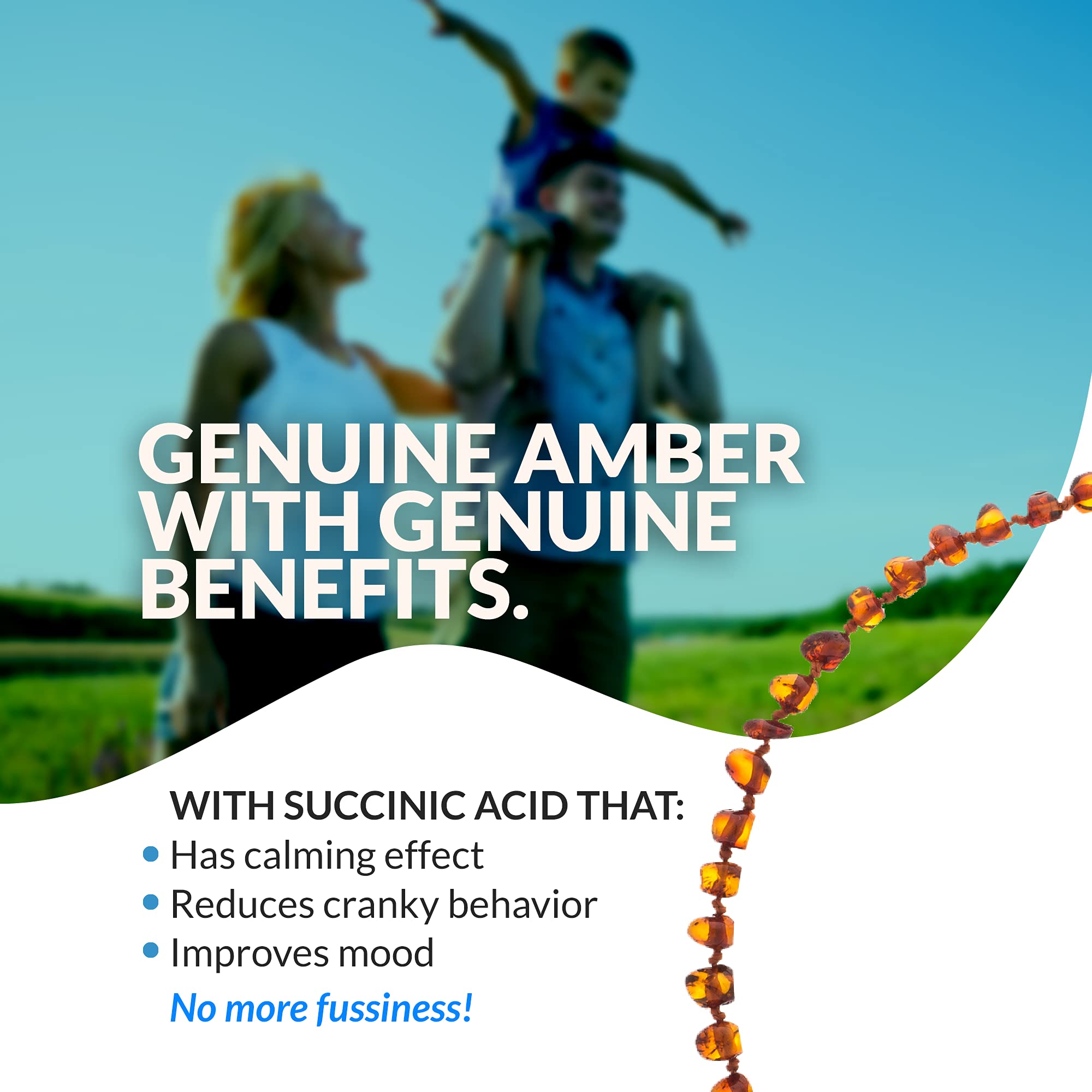 Baltic Wonder knotted beads showing safety design for secure wear.