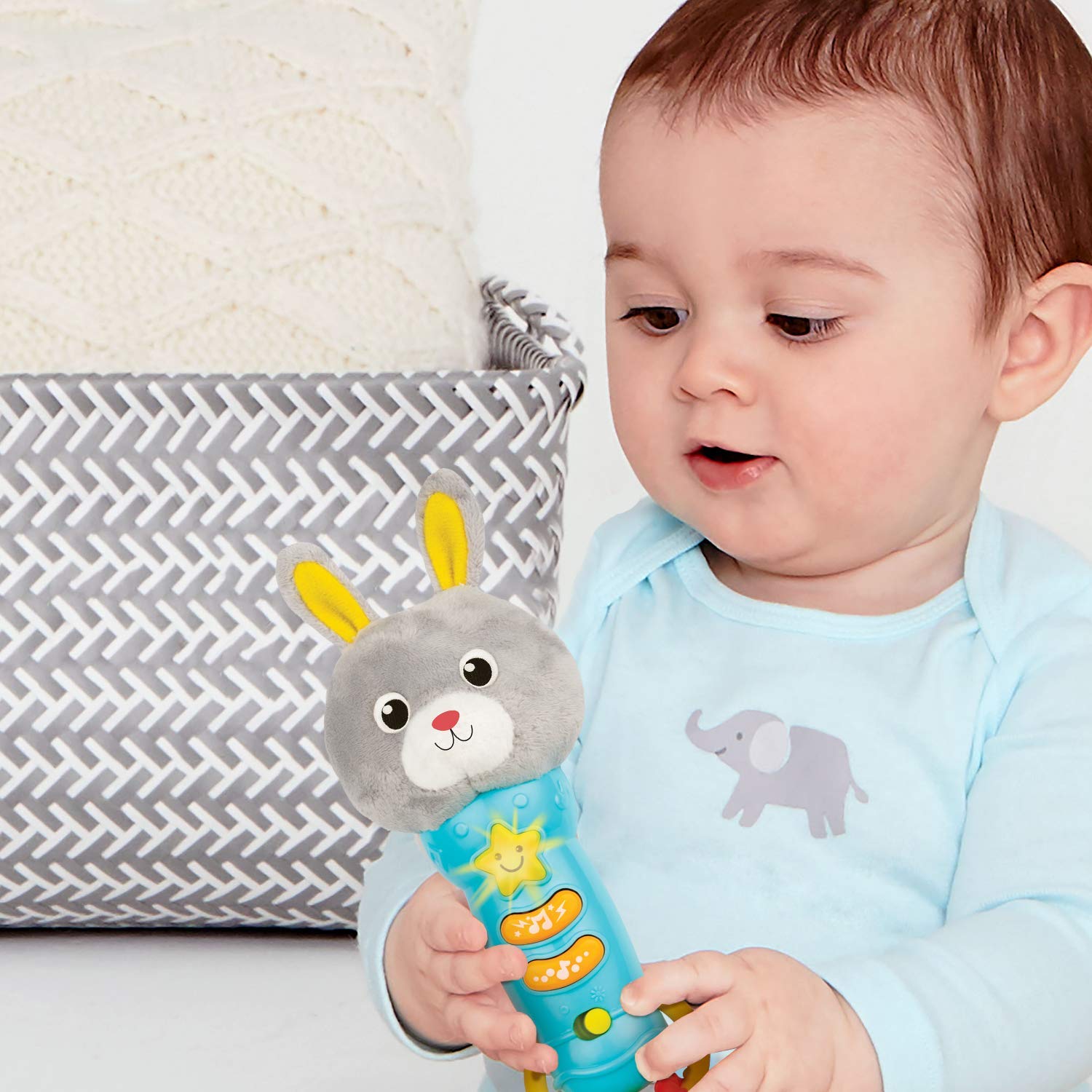 Bambiya Bunny teether easy grip handle supports tiny hands