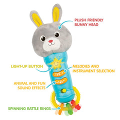 Bambiya Bunny toy light up star button for visual engagement