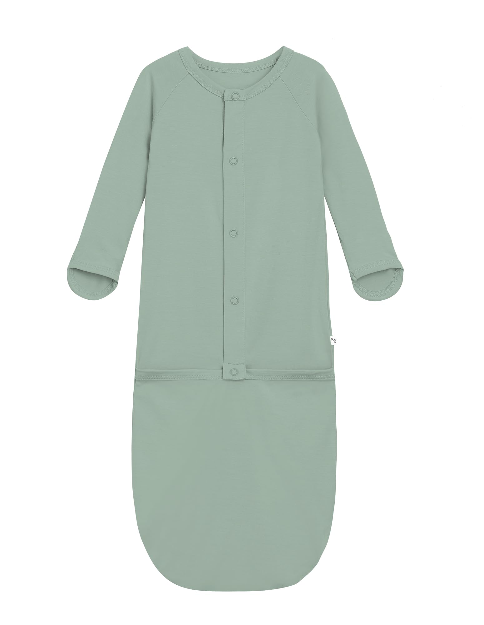 BambooBud baby gown close-up shows soft viscose fabric for gentle skin contact