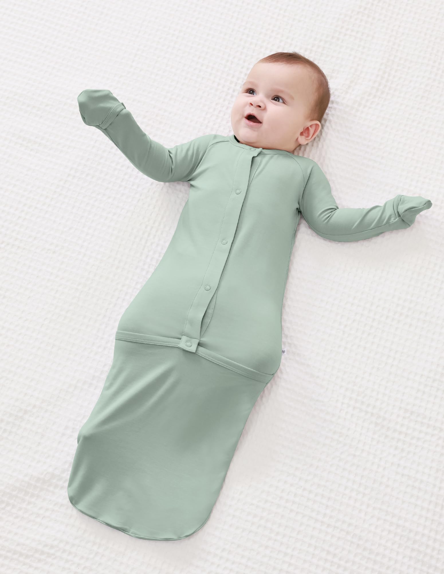 Mittens folded over protect little hands during sleep
