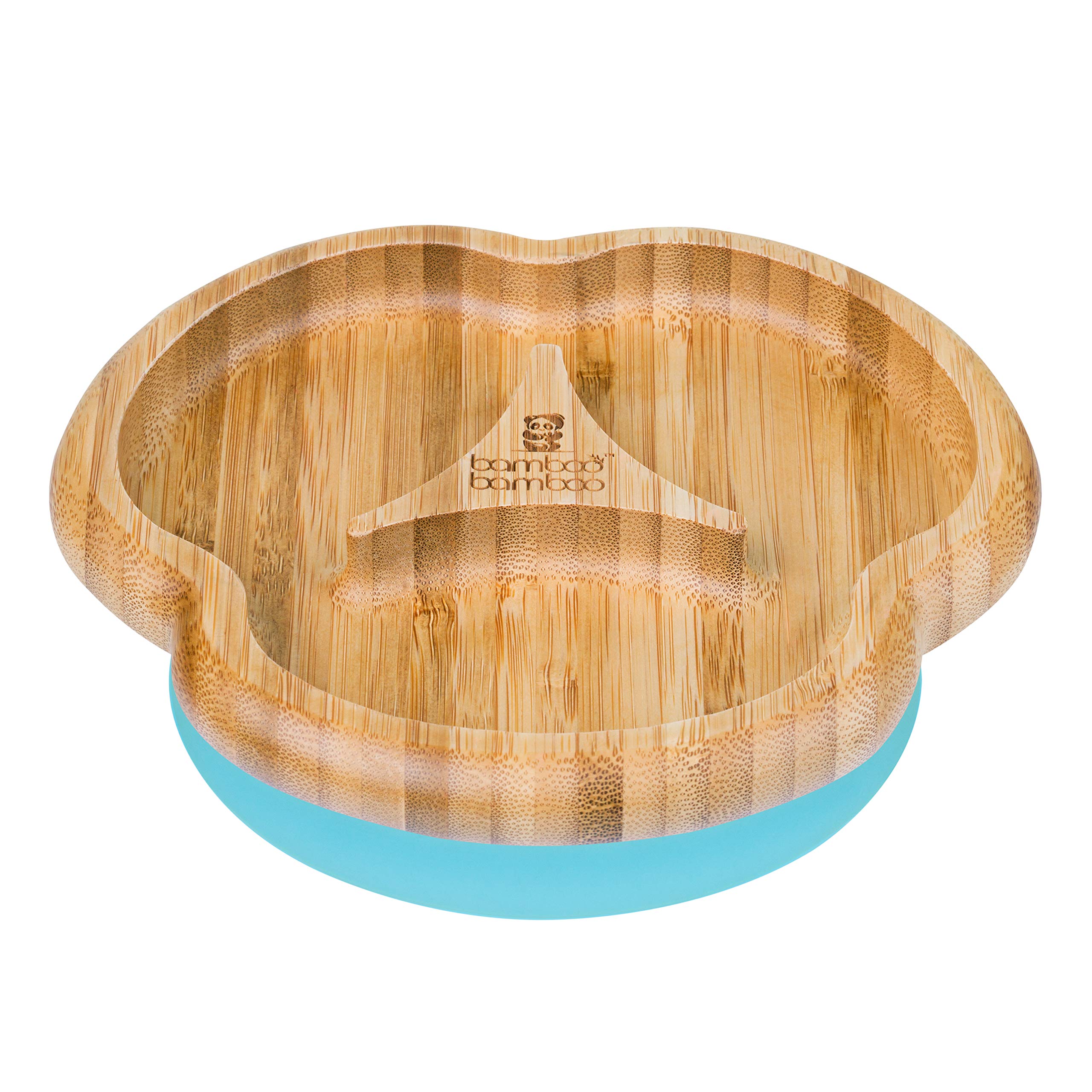 Bamboo Bamboo divider tray keeps foods separate for easy feeding.