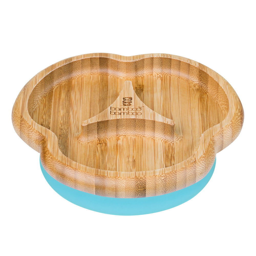 Bamboo Bamboo divider tray keeps foods separate for easy feeding.