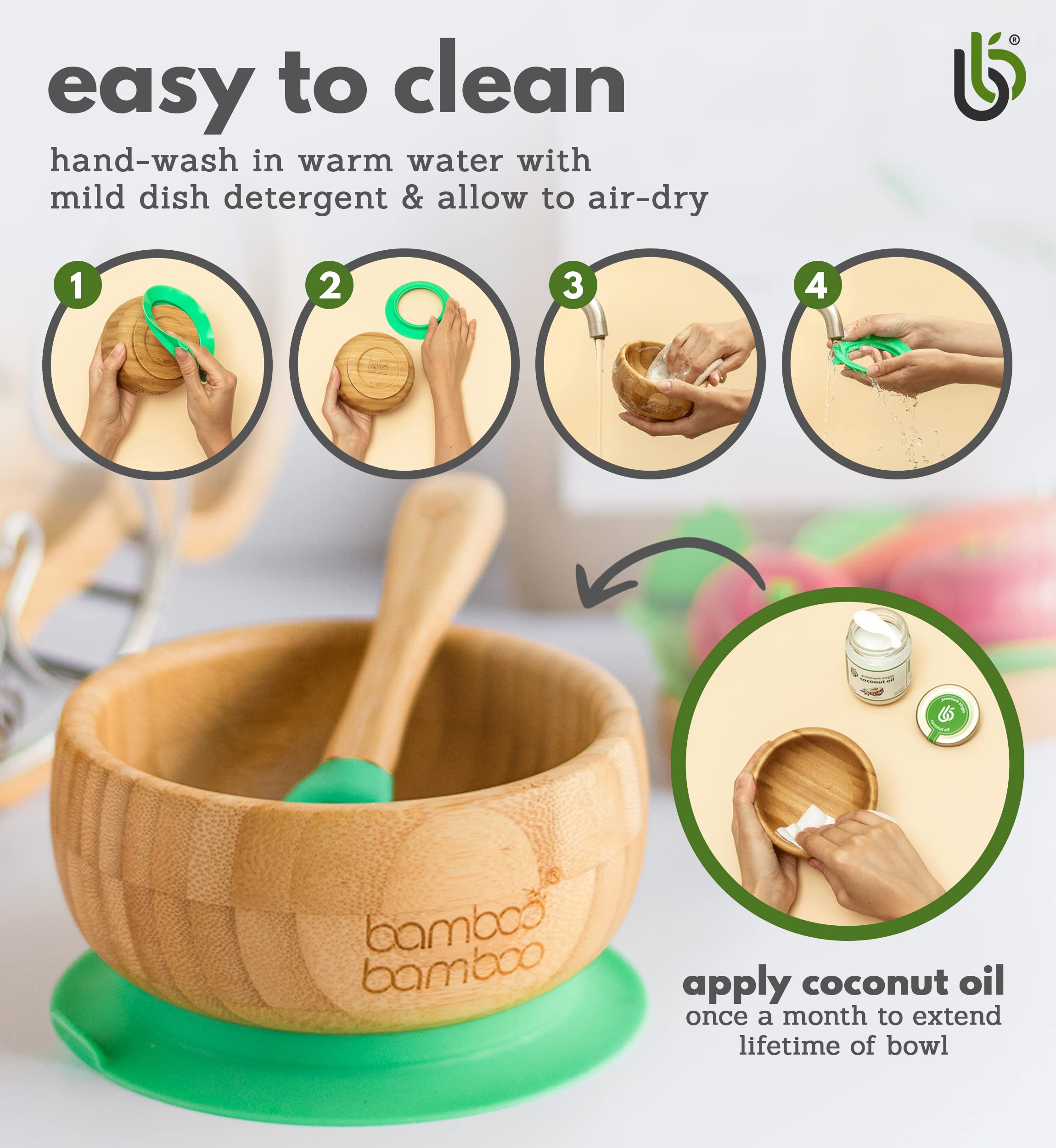 Bamboo bamboo cool-to-touch surface appears gentle for little hands.