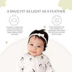 Bamboo Little footie highlighting foldover mittens for safe hands