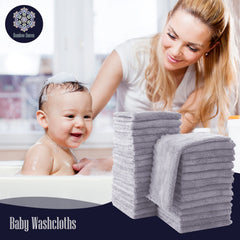 10x10 inch BAMBOO QUEEN washcloths ideal for newborns and infants