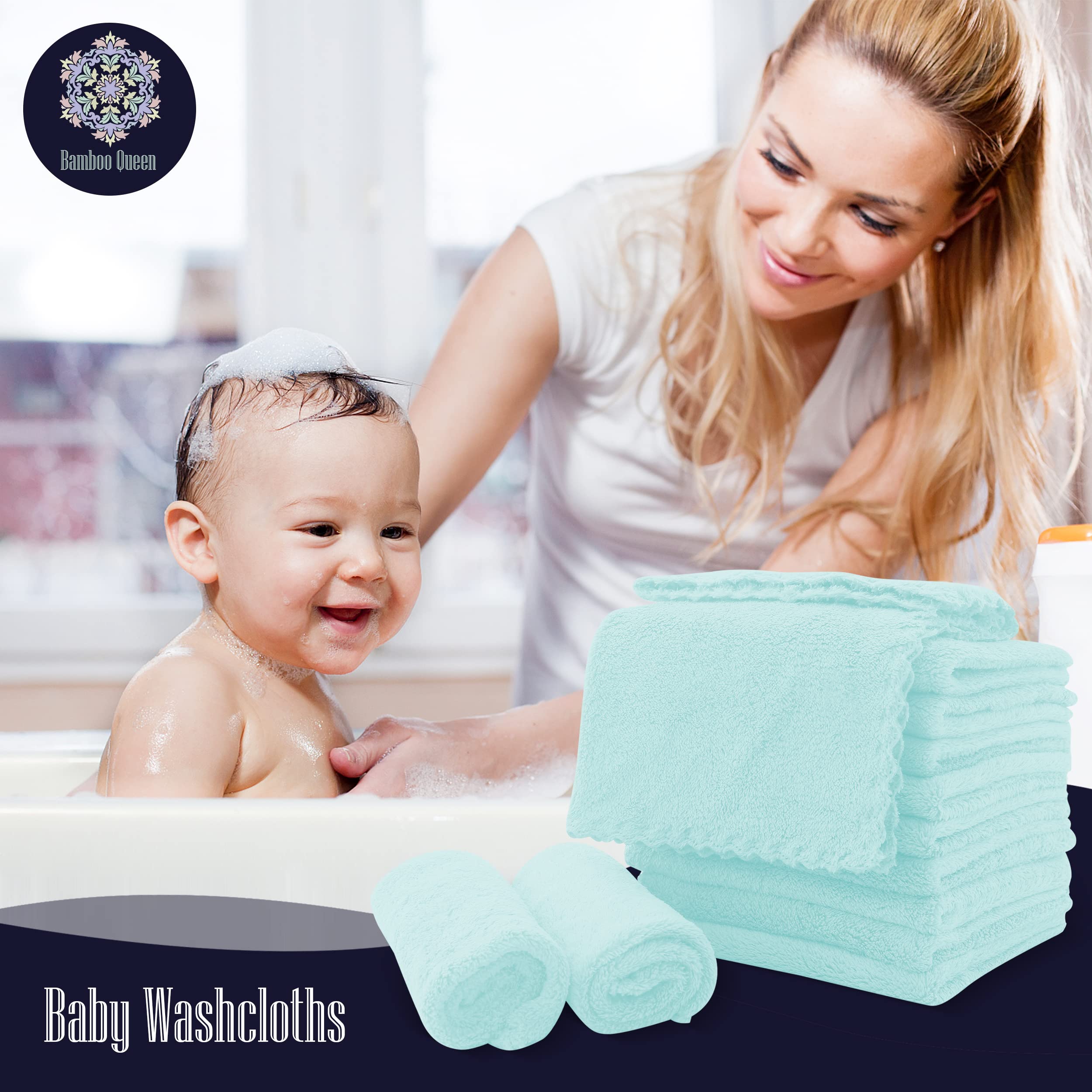 BAMBOO QUEEN absorbent washcloths soak water quickly for bath time