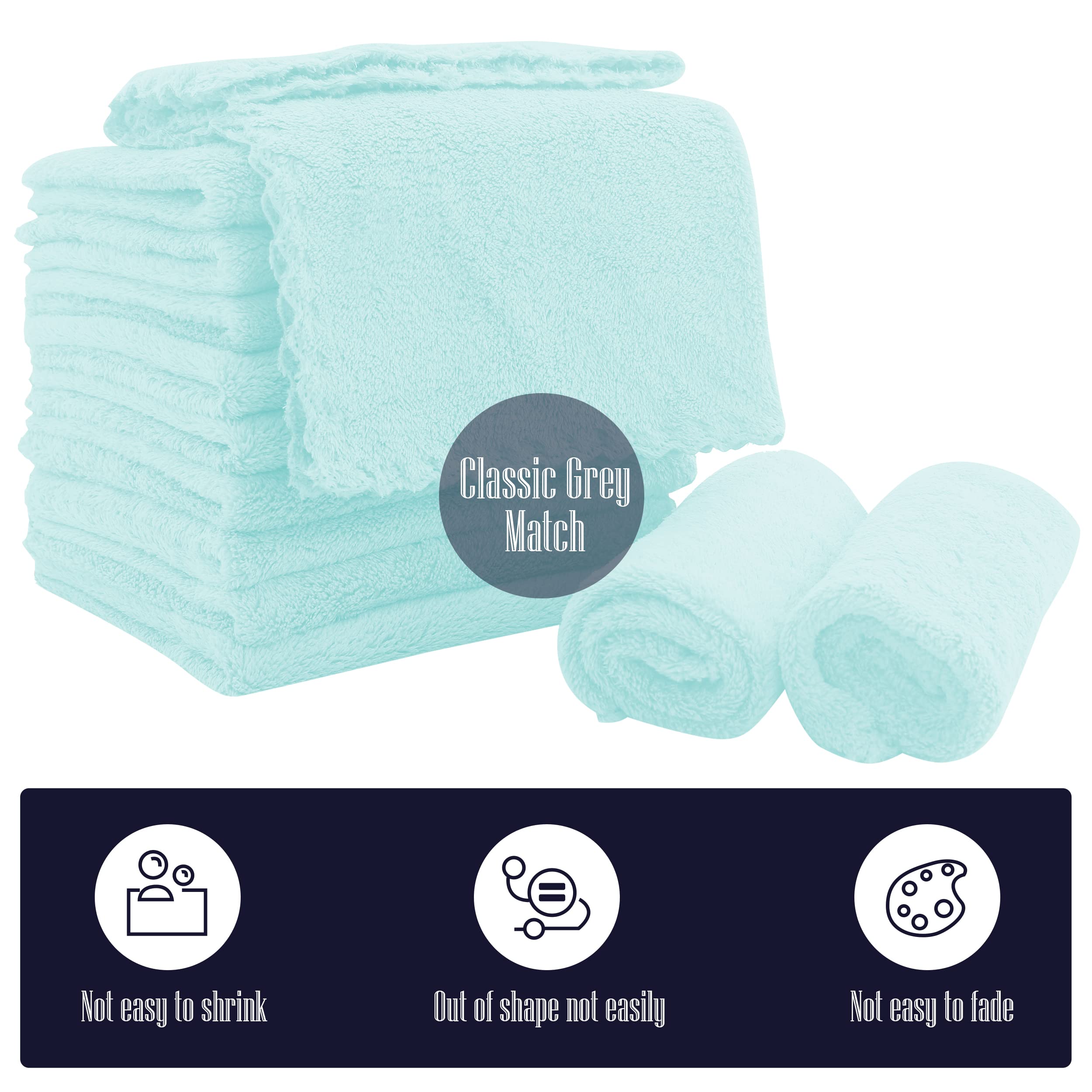 BAMBOO QUEEN frozen blue 10x10 washcloth, versatile baby care tool