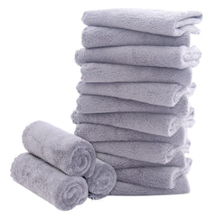 Bamboo Queen 16-pack light-grey washcloths, gentle bath companions.