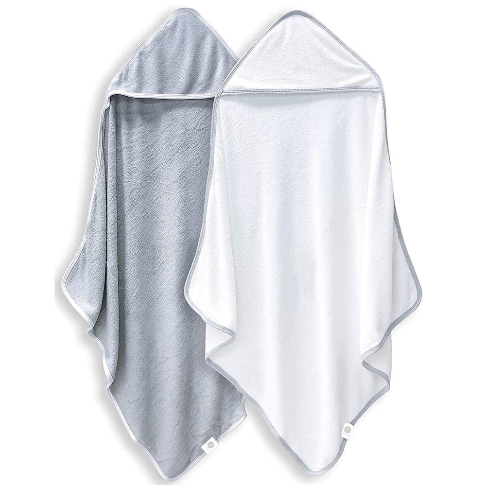 BAMBOO QUEEN 2-pack baby hooded towel 30x30 for gentle post-bath warmth.