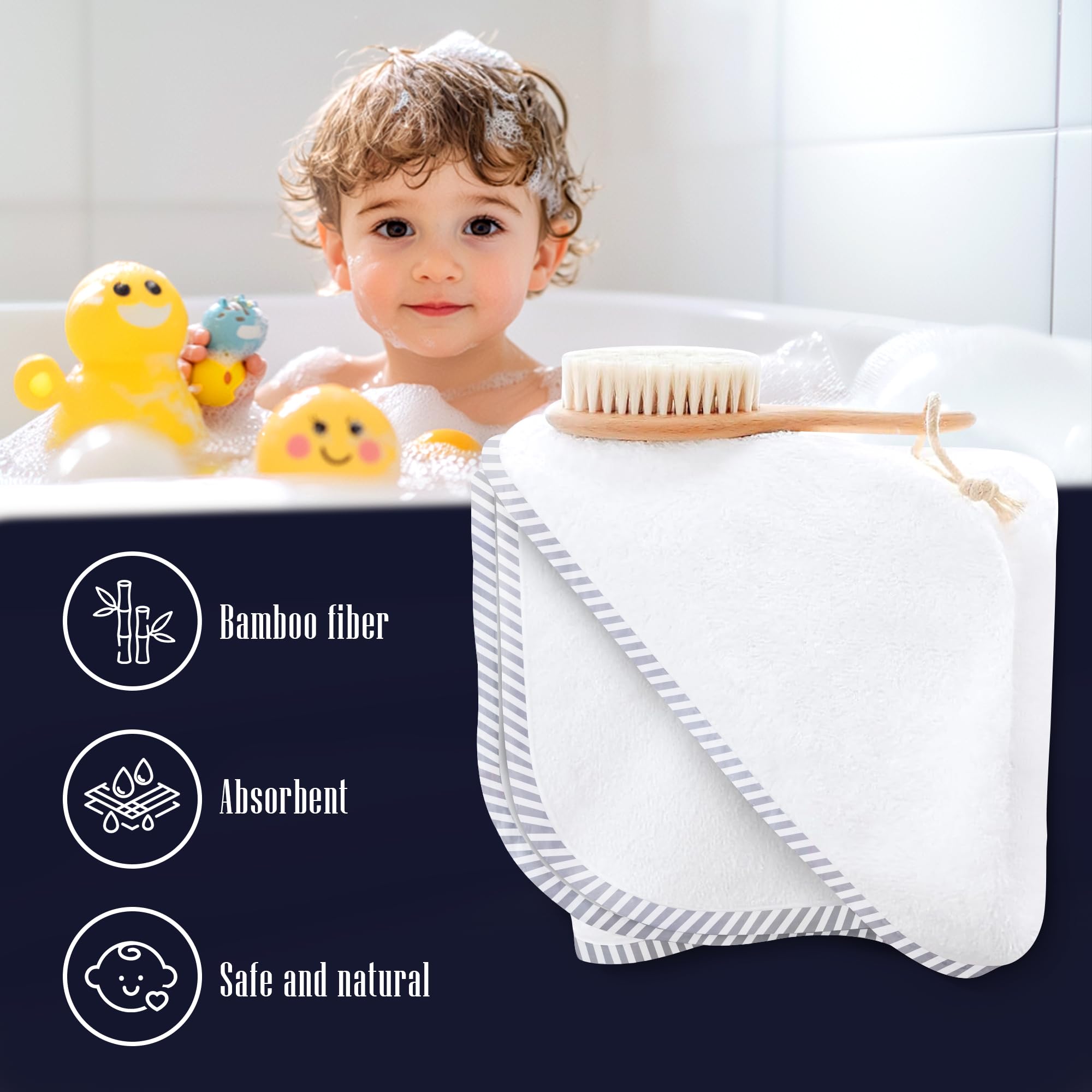BAMBOO QUEEN 2-pack towels, gift-ready for baby showers and registries.
