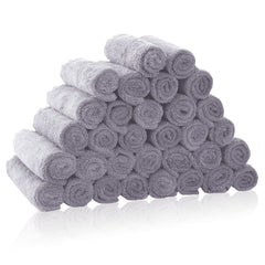 BAMBOO QUEEN 32-pack baby washcloths with coral fleece for soft cleansing