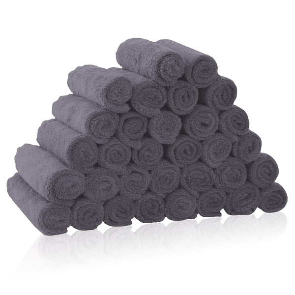 BAMBOO QUEEN 32-pack washcloths in coral fleece for gentle cleansing on delicate skin.