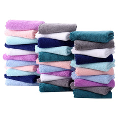 Bamboo Queen 32-pack washcloths with soft coral fleece for gentle cleansing.