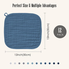 BAMBOO QUEEN baby face towels 12x12 for everyday care.