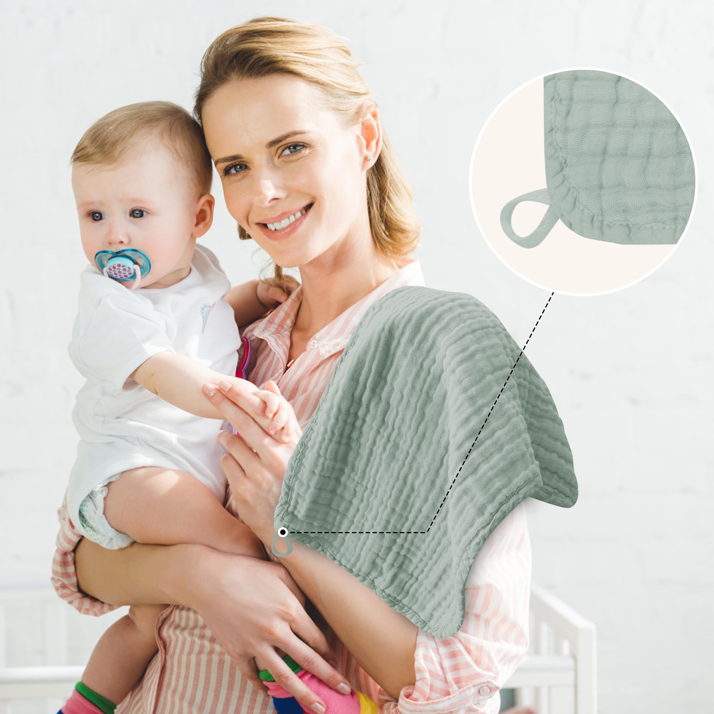 Elegant green gift-ready packaging for baby showers and new parents