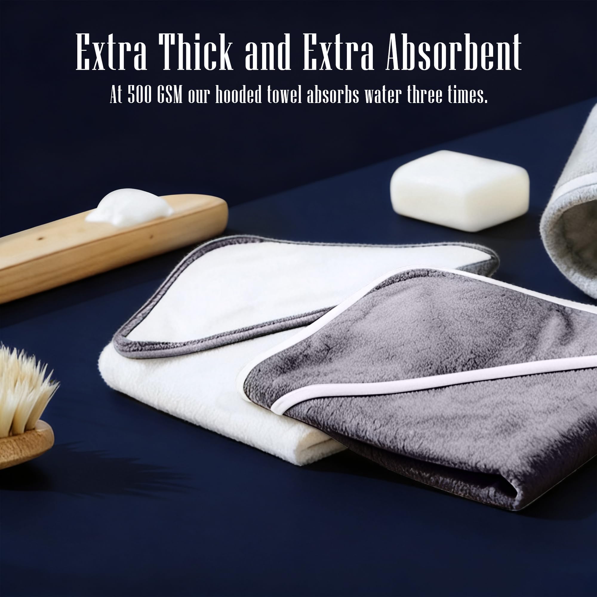 Bamboo Queen 500gsm towel closeup emphasizes high absorbency after bath.