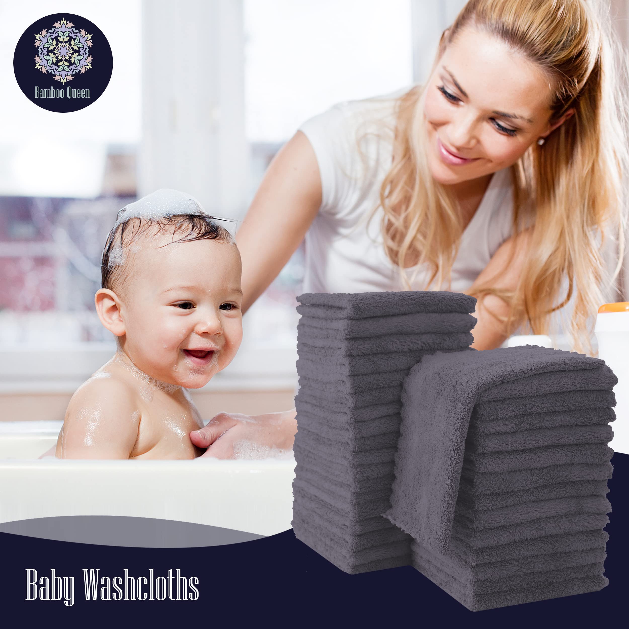 BAMBOO QUEEN multi-use washcloths simplify bath, wipe, and burp cloth tasks.