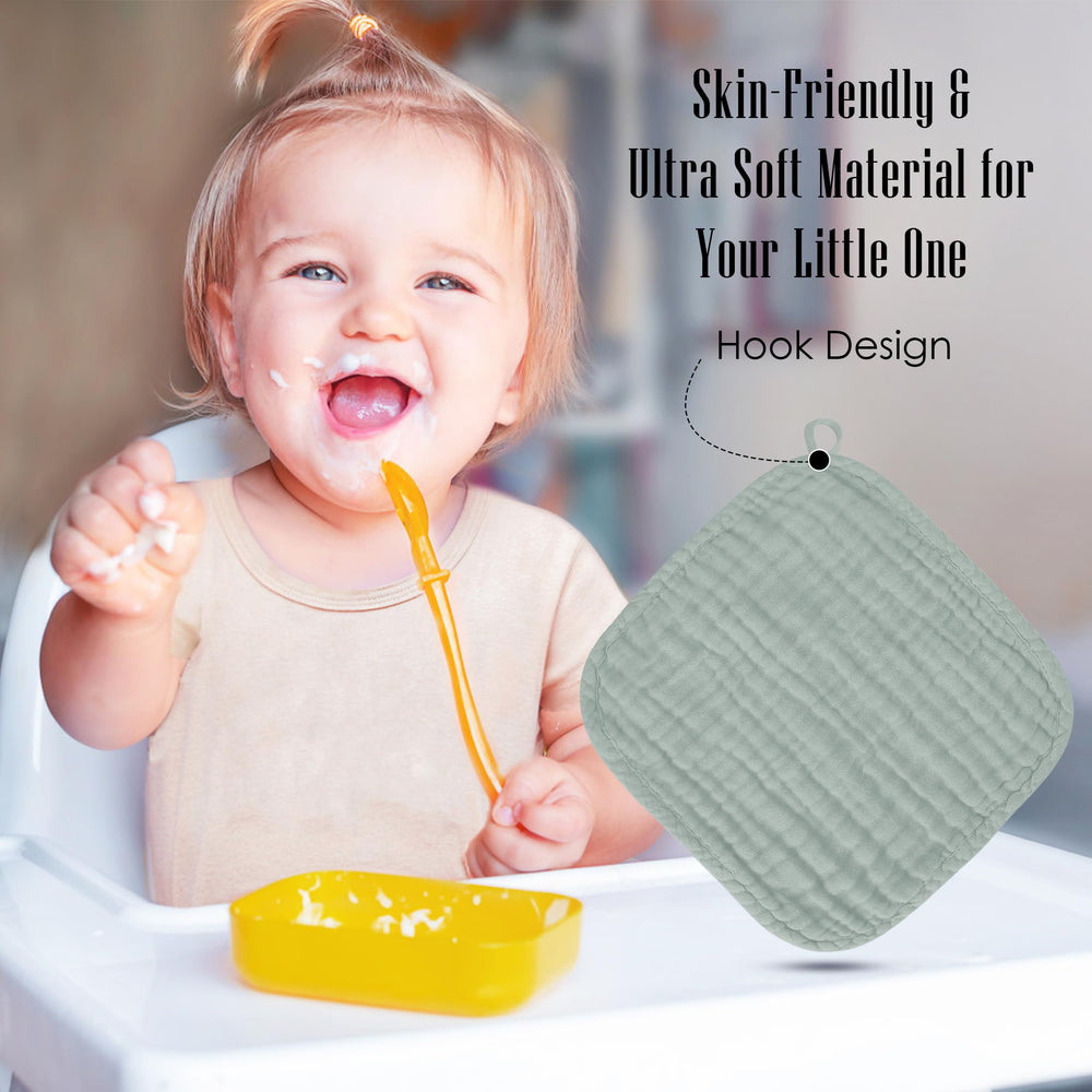 BAMBOO QUEEN washcloths used as multi-use baby face towels