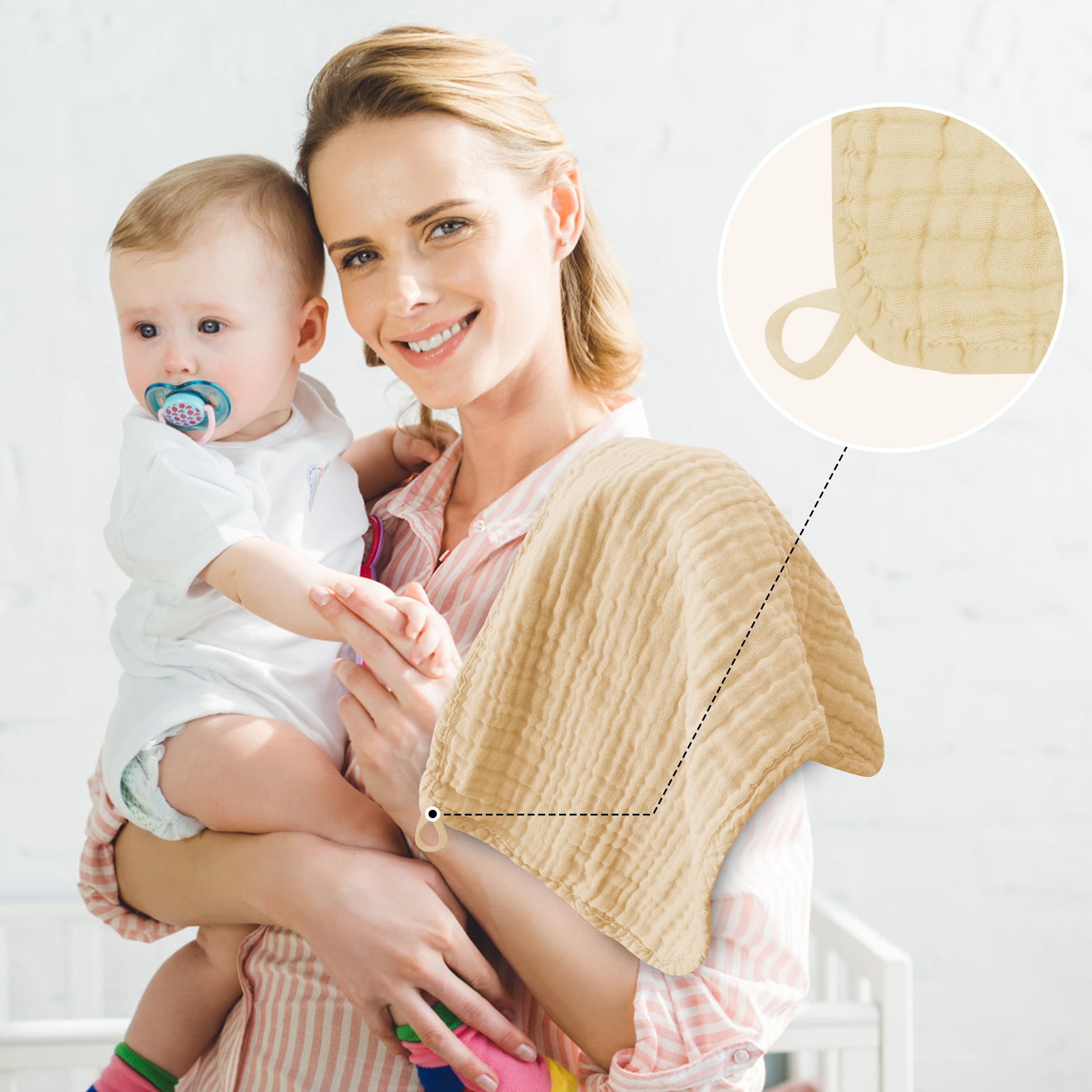 Burping and wiping use shown for convenient baby care.