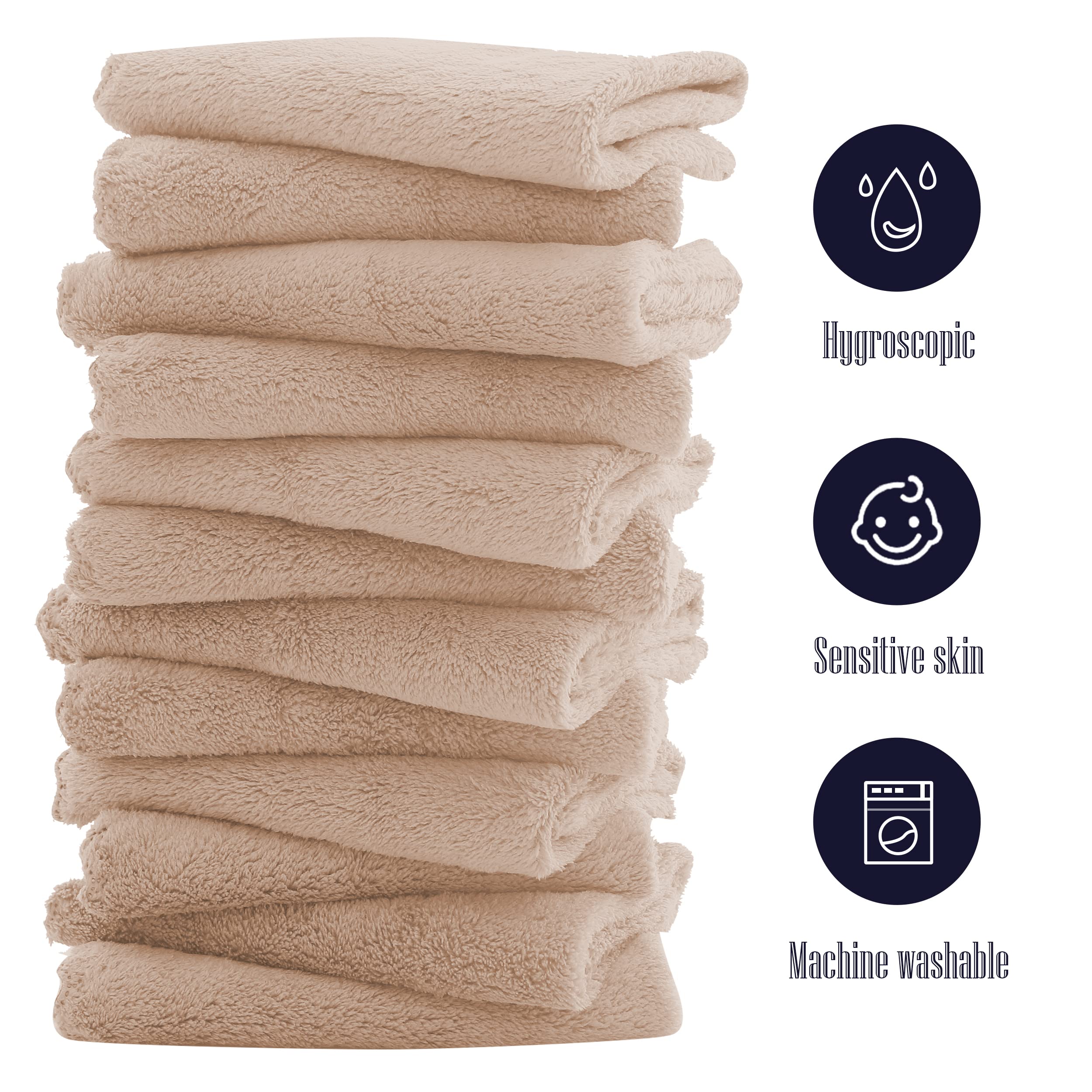 BAMBOO QUEEN easy-care washcloths stay fluffy after many washes.