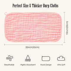 BAMBOO QUEEN muslin burp cloth closeup showing soft fabric texture
