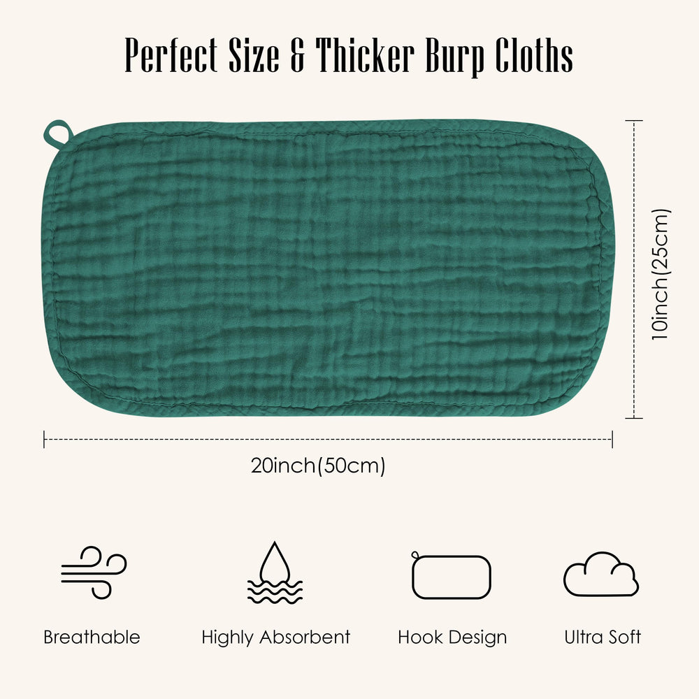 BAMBOO QUEEN emerald burp cloths, versatile daily use