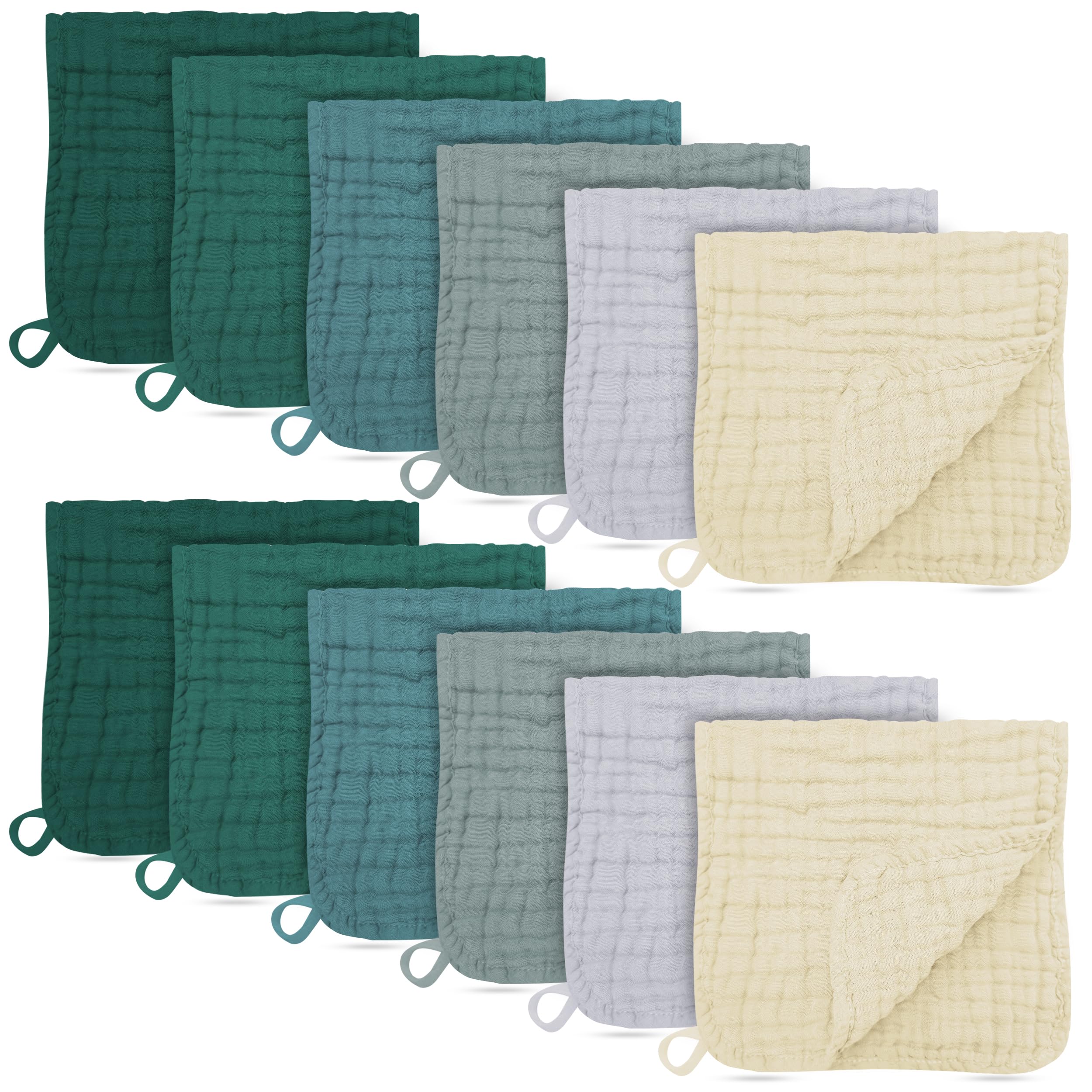 BAMBOO QUEEN ivory muslin burp cloths, soft and absorbent for drool and spills
