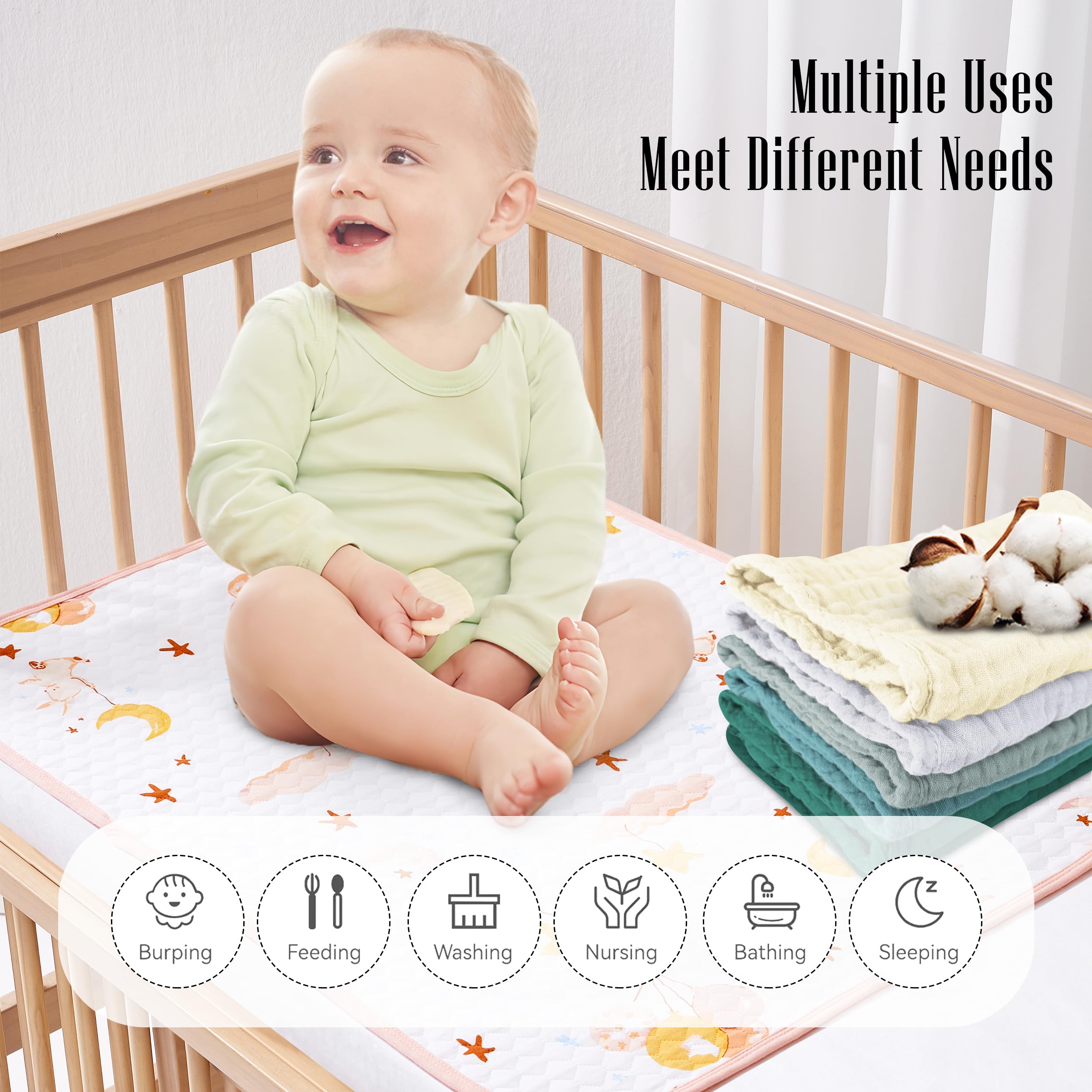 BAMBOO QUEEN muslin burp cloths gift-ready packaging for baby showers