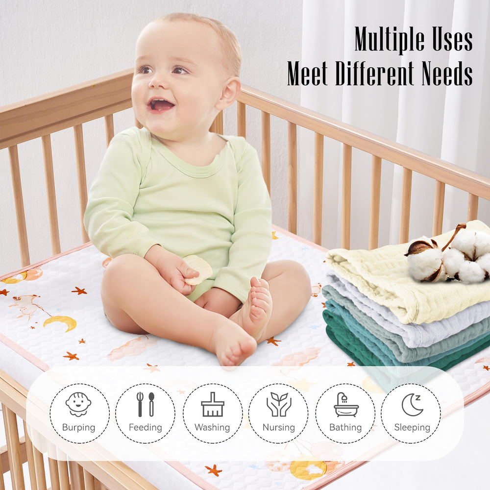 BAMBOO QUEEN muslin burp cloths gift-ready packaging for baby showers