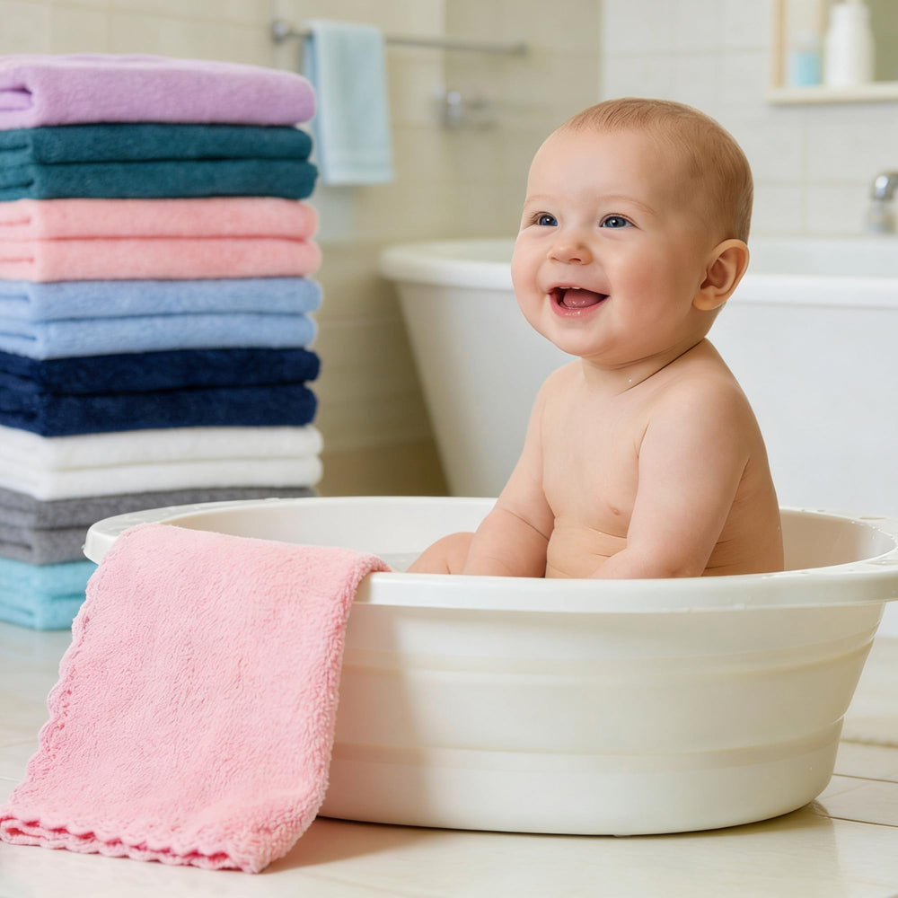 BAMBOO QUEEN quick-absorbency washcloth soaks up water and soap in seconds