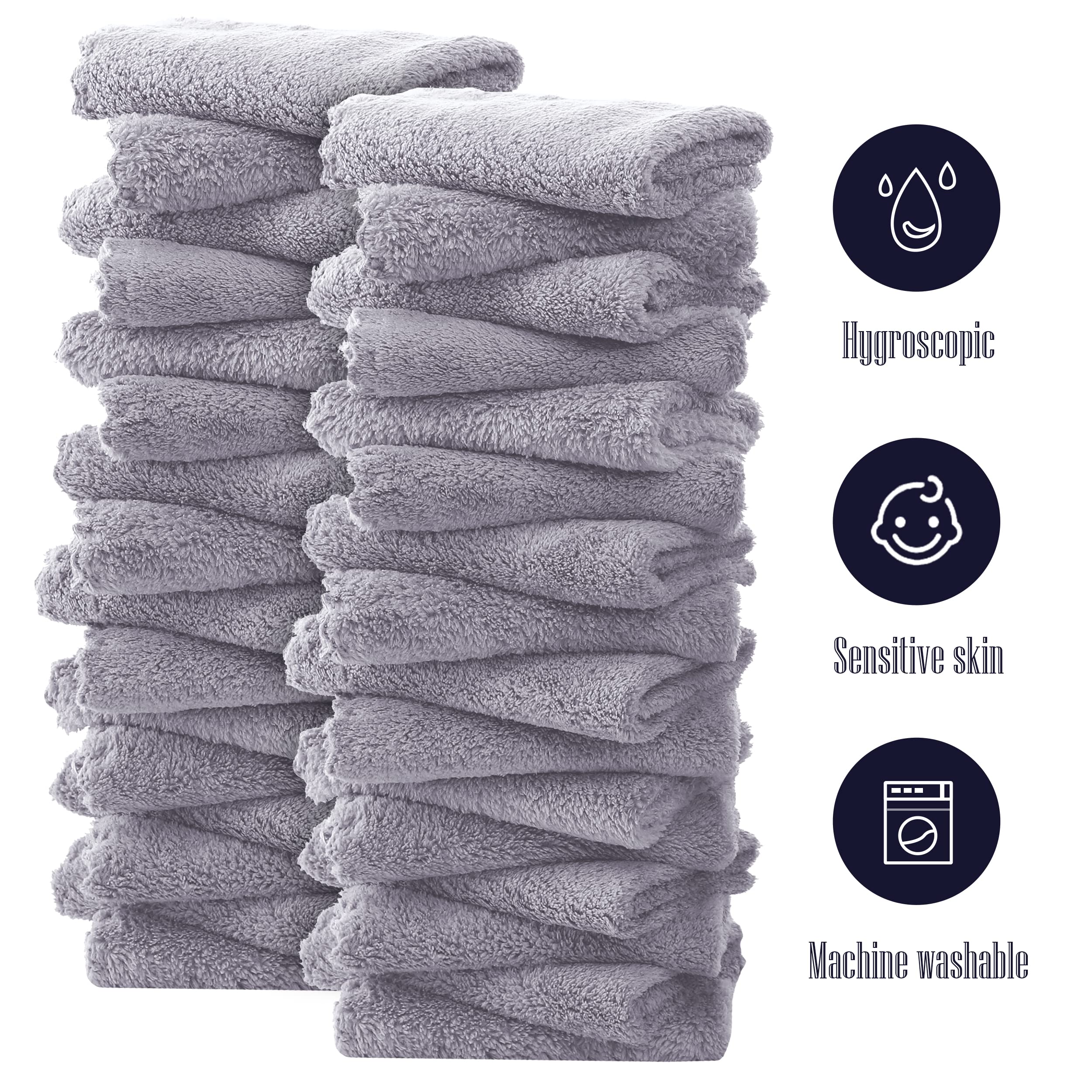 Gentle on sensitive skin BAMBOO QUEEN coral fleece washcloths