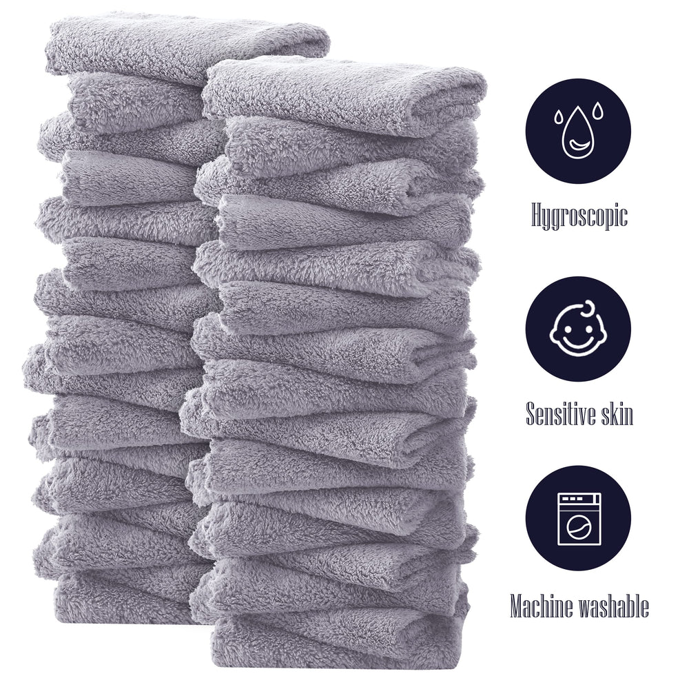 Gentle on sensitive skin BAMBOO QUEEN coral fleece washcloths