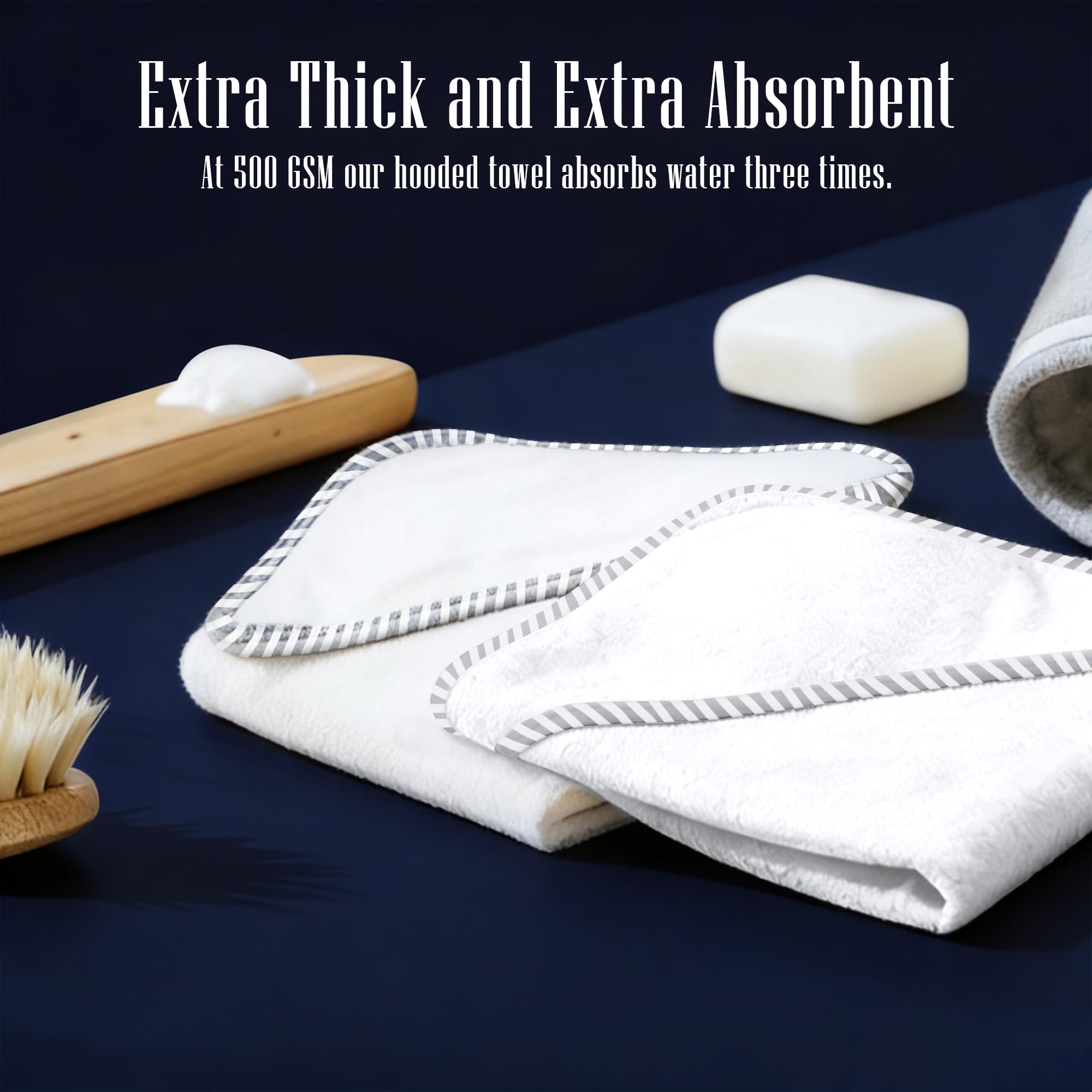 BAMBOO QUEEN set of two hooded towels, great for twins or siblings.
