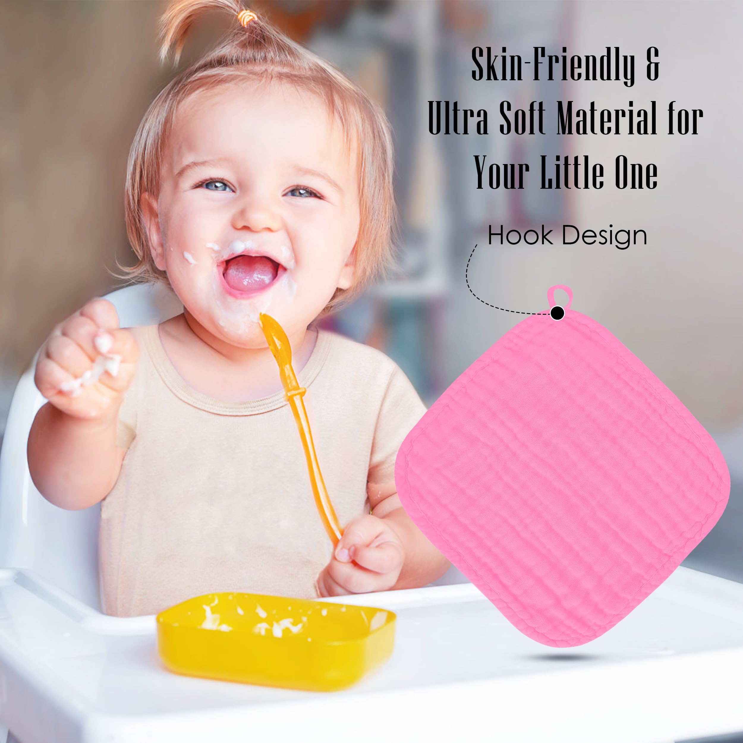Bamboo Queen soft baby washcloth in hand for drying