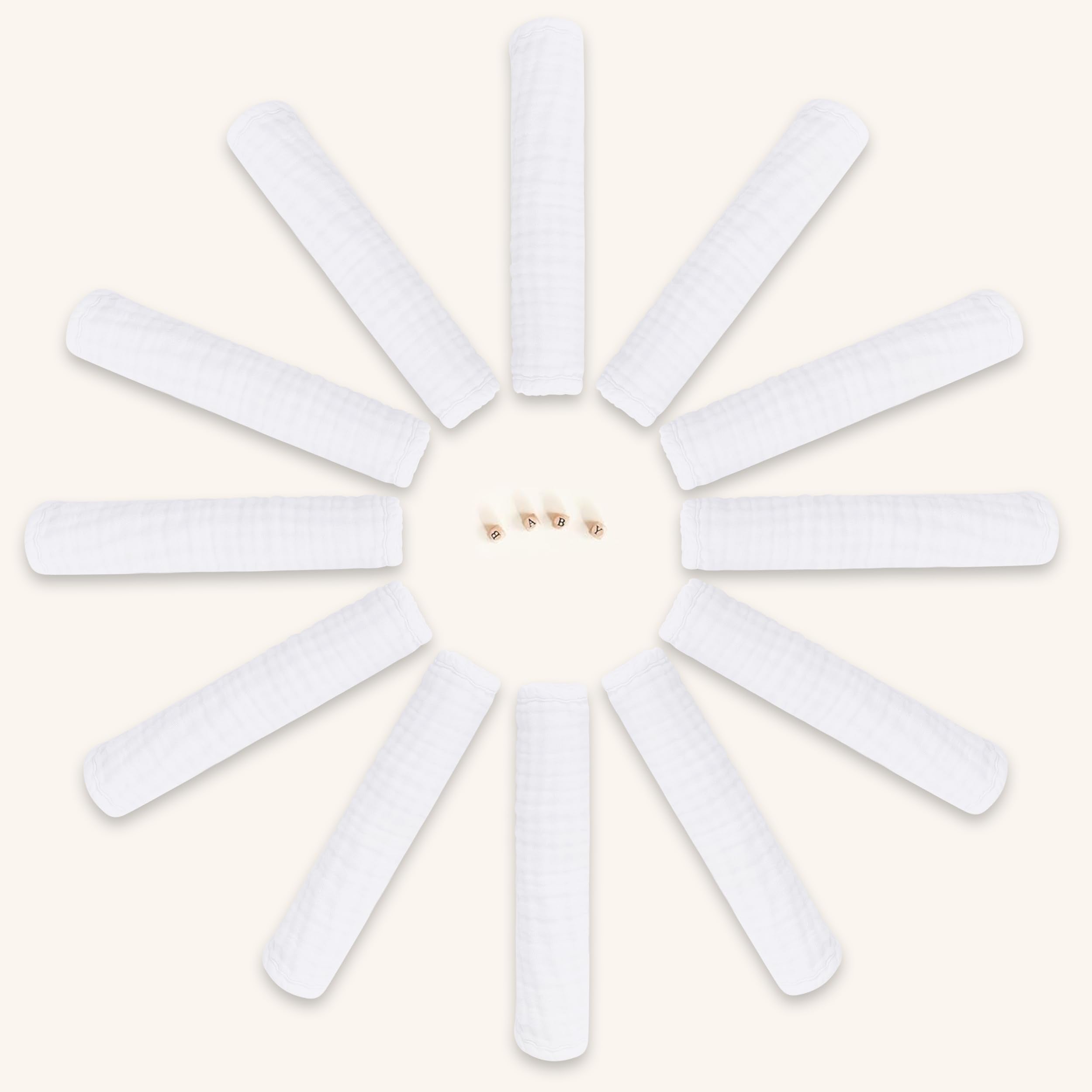 BAMBOO QUEEN burp cloth close-up emphasizes soft muslin fabric and baby-skin comfort.