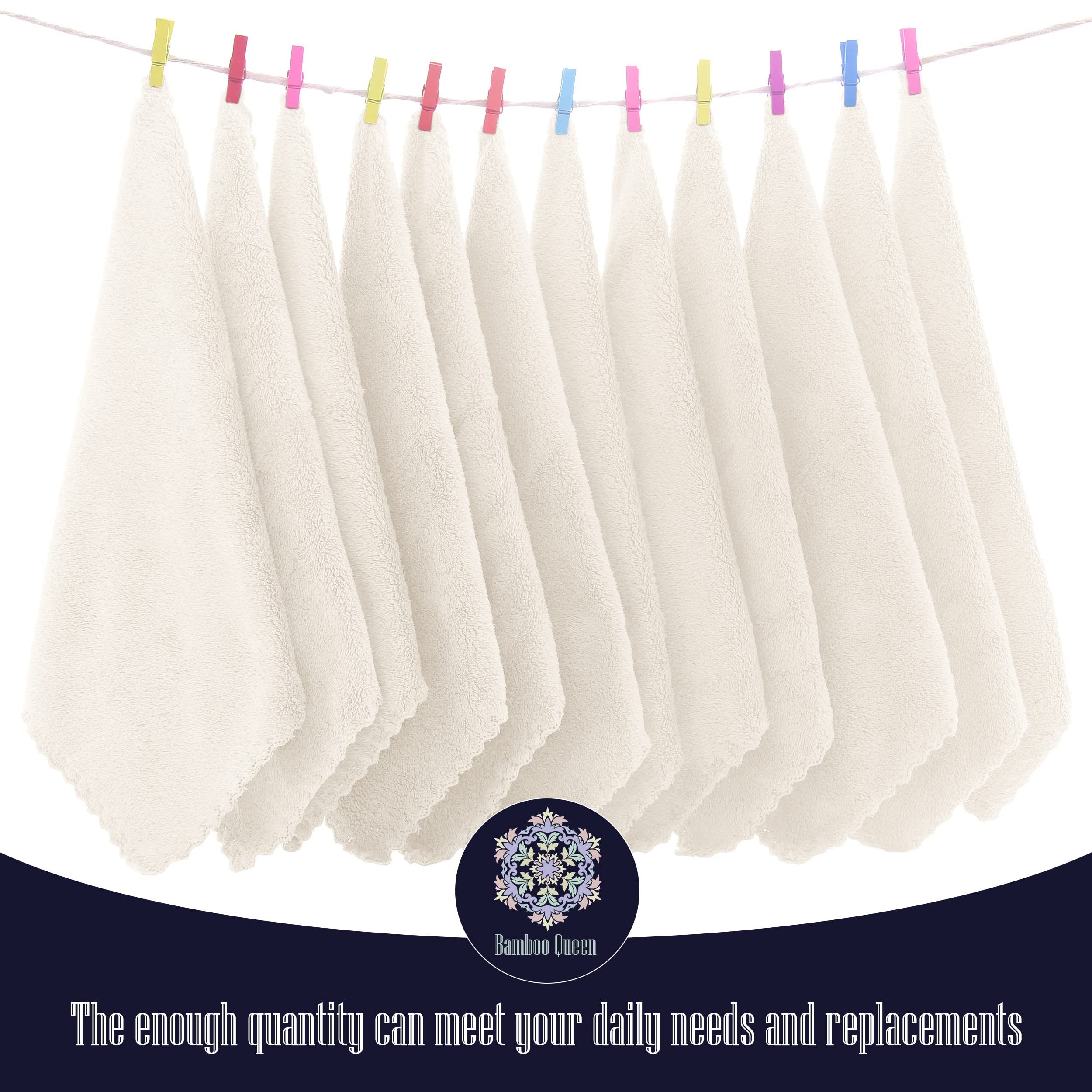 BAMBOO QUEEN ultra-absorbent washcloths soak up water and soap quickly