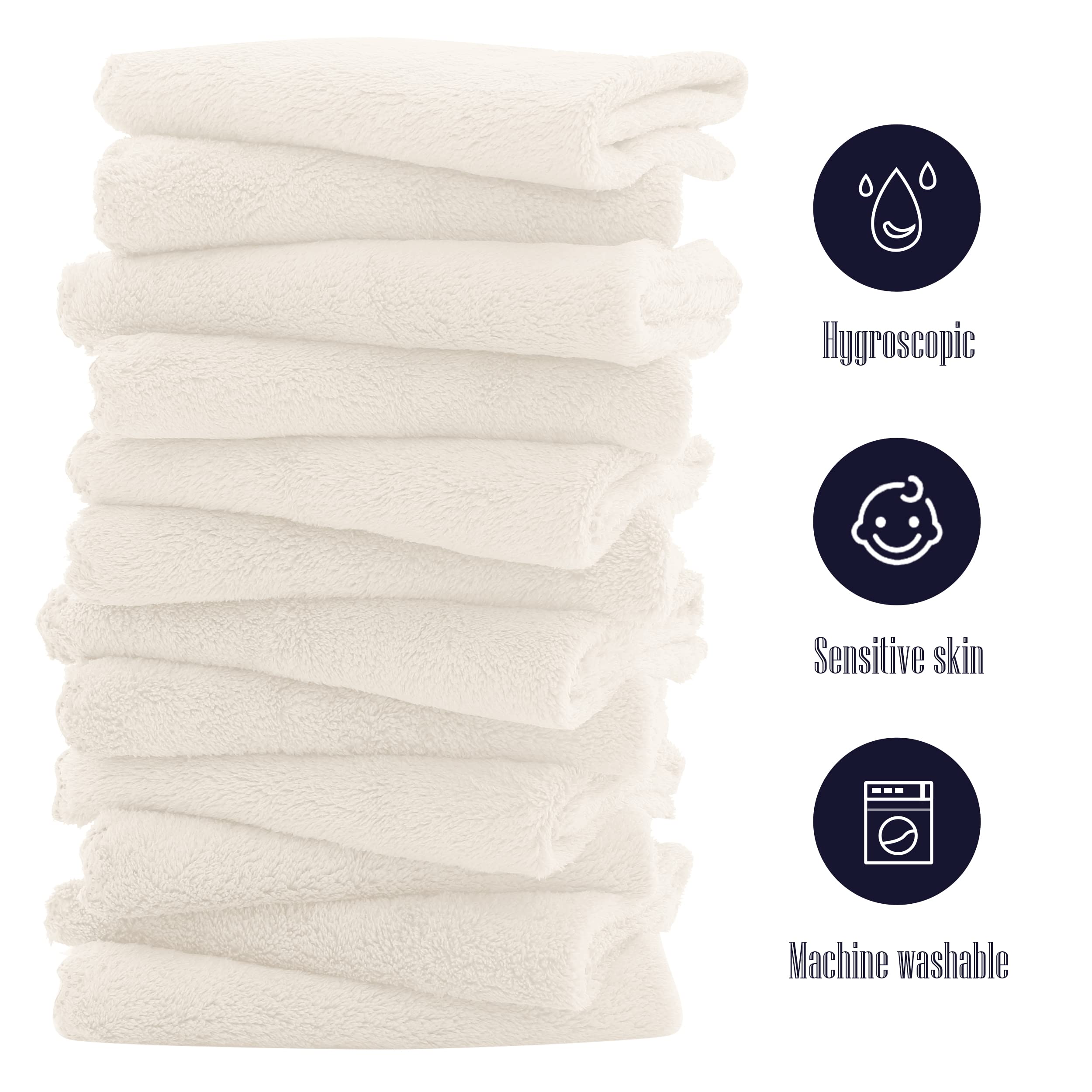 BAMBOO QUEEN versatile baby washcloths for bath, wipes, and burp cloths