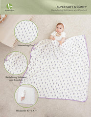 BambooBud swaddle blanket 47x47 inches for easy baby wrapping