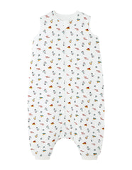 BambooBud sleep sack with feet in duck color keeps toddlers warm.