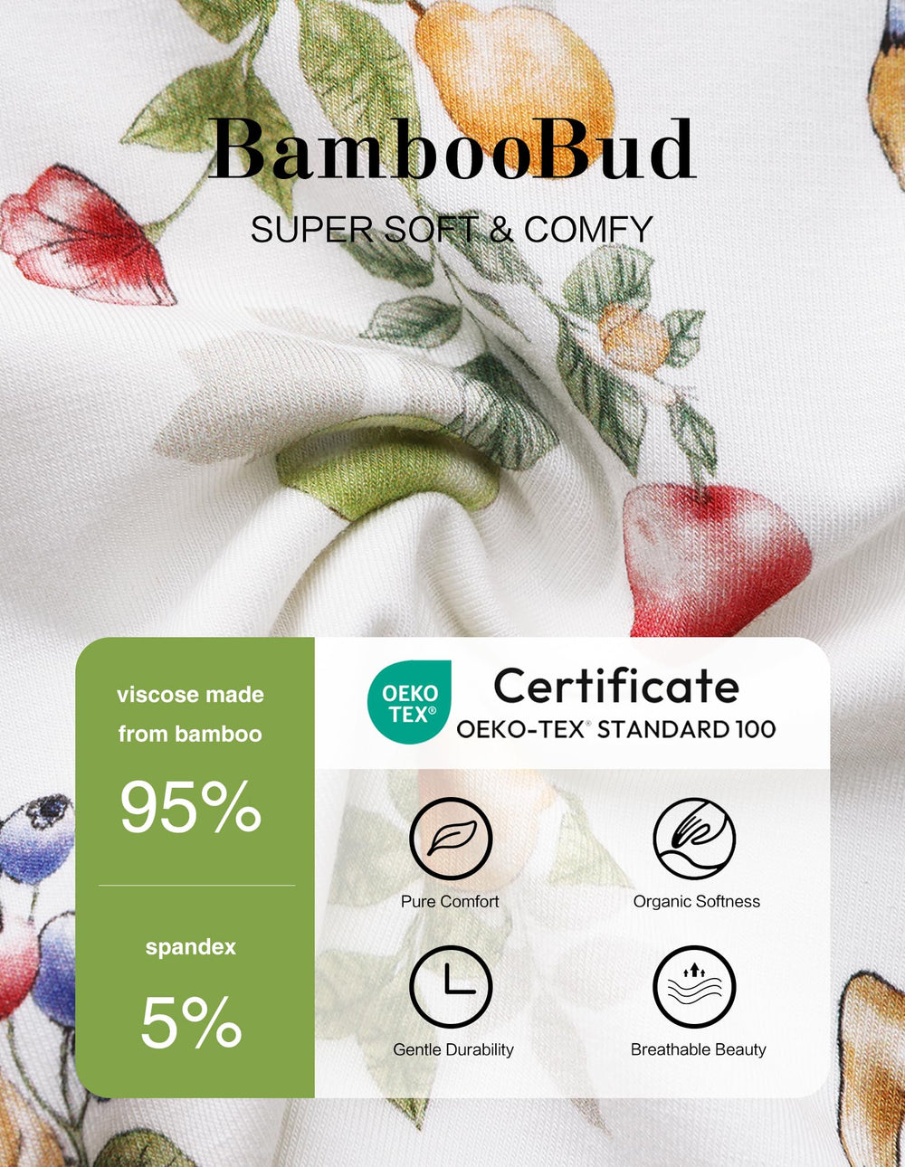 BambooBud sleeveless wearable blanket shows easy, cozy night time freedom of movement