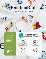 BambooBud sleep sack highlights YKK zipper with guard for safe diaper changes.
