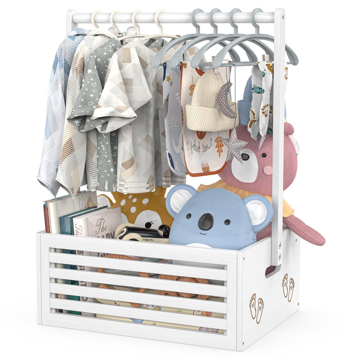 BAMBOOHOMIE baby shower crate closet front view shows durable bamboo construction for nursery display