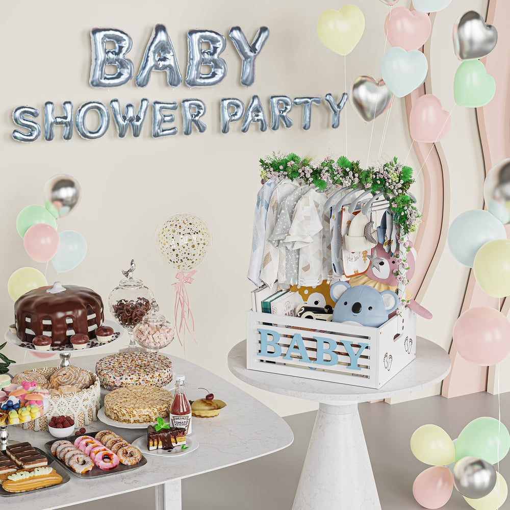 BAMBOOHOMIE interior storage of the baby shower crate closet demonstrates spacious organization