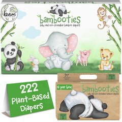 Bambooties bamboo diapers pack front highlighting chlorine-free comfort for sensitive skin